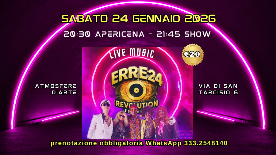 Evento Apericena Disco – ERRE24 Band